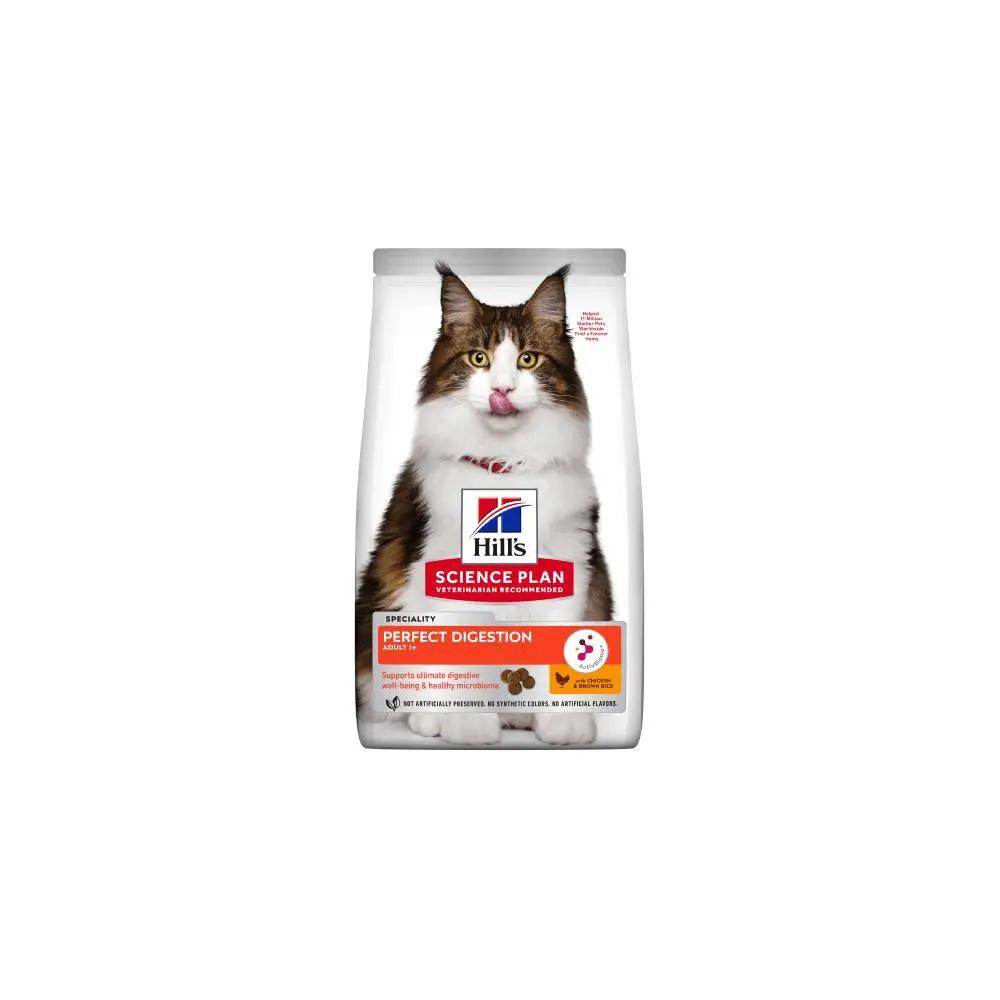 Hill's Science Plan Perfect Digestion Dry Adult with Chicken & Brown Rice Dry Cat Food - Petworld