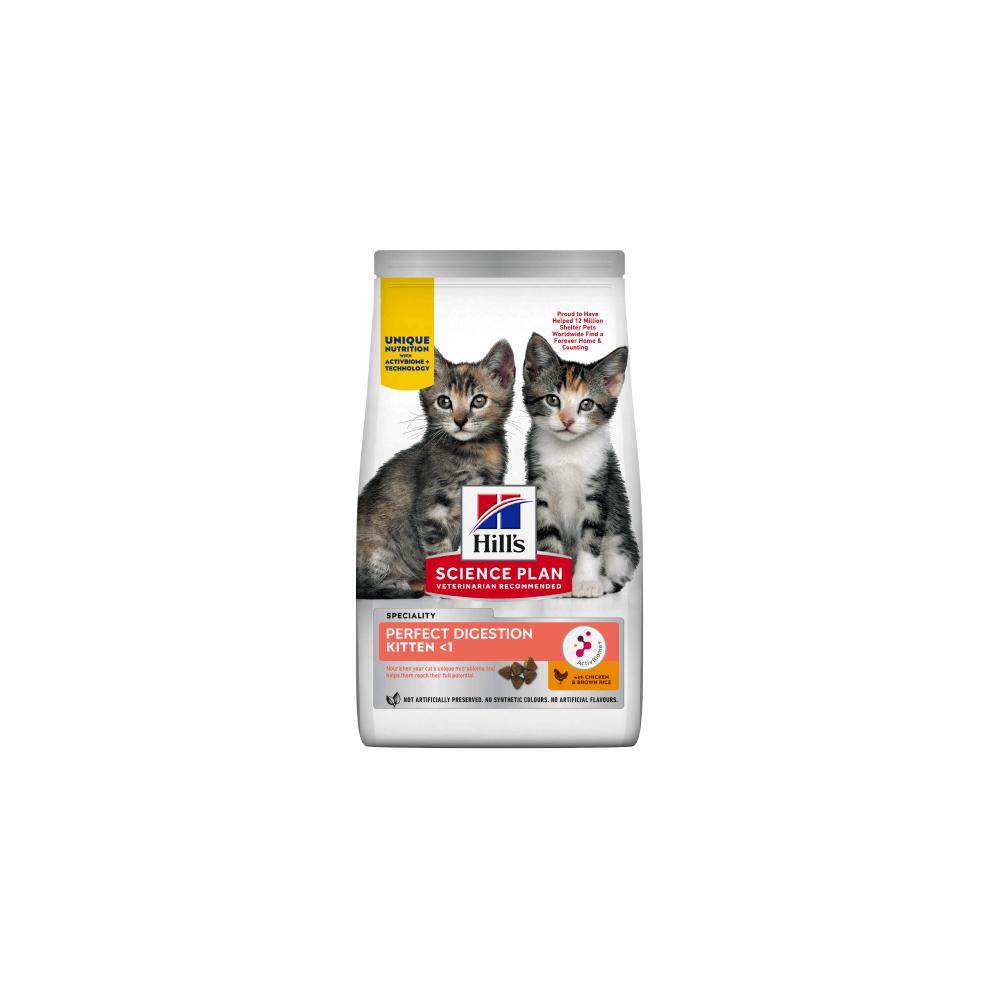 Hill's Science Plan Perfect Digestion Kitten Chicken with Brown Rice Dry Cat Food - Petworld