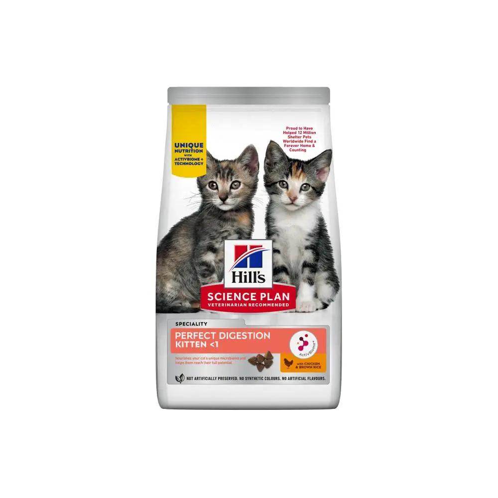 Hill's Science Plan Perfect Digestion Kitten Chicken with Brown Rice Dry Cat Food - Petworld