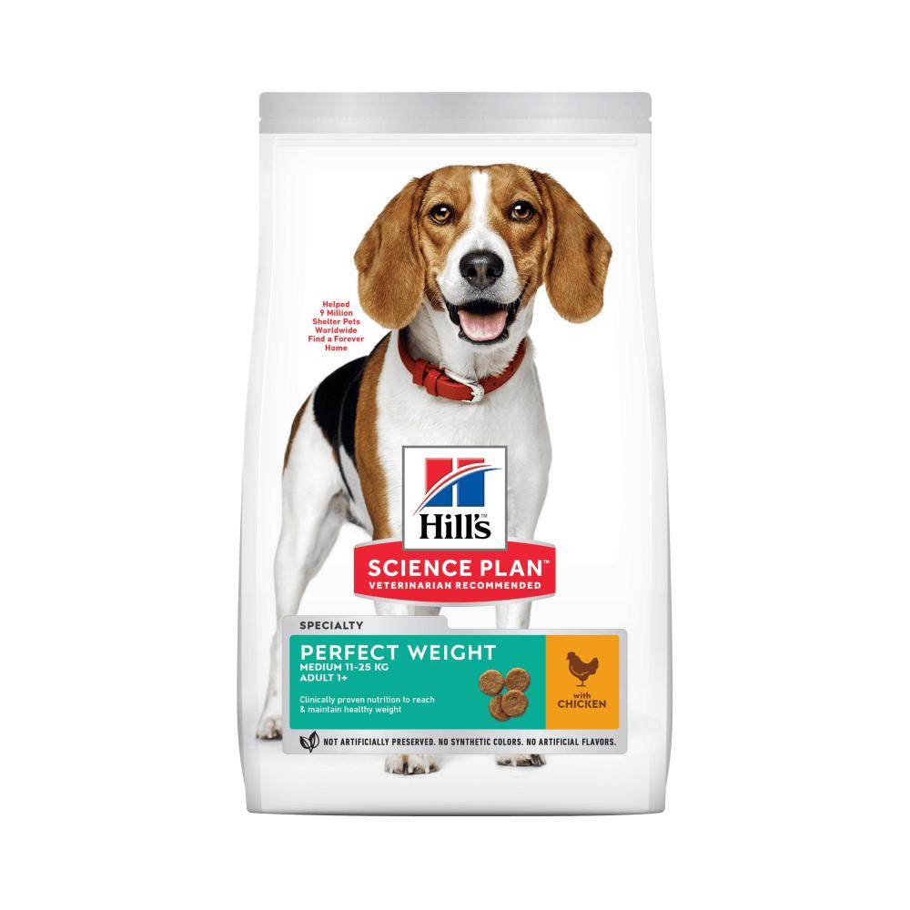 Hill's Science Plan Perfect Weight Medium Chicken Dry Dog Food 12kg - Petworld