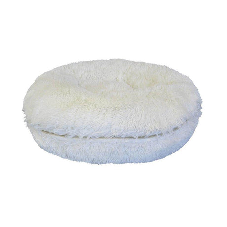 Jack & Vanilla Puff Round Plush White Dog Bed - Petworld