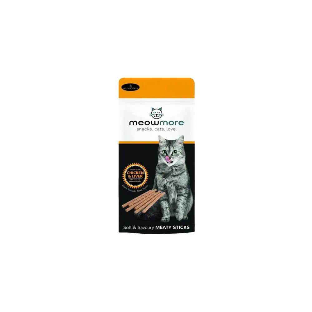 Meowmore Treat Cat Chicken & Liver 15g Pk3 Single - Petworld