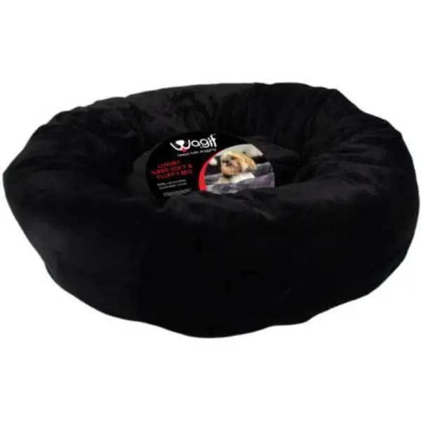 Petworld Mangolian Fleece Round Black Large Dog Bed - Petworld