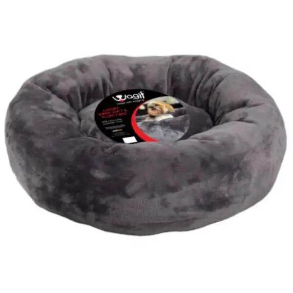 Petworld Mangolian Fleece Round Grey Large Dog Bed - Petworld