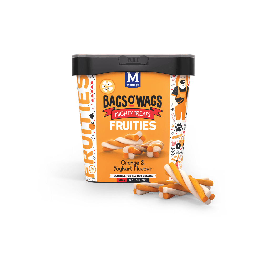 Bags O' Wags Fruities Orange & Yogart Dog Treats 500g - Petworld