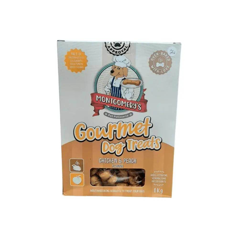 Montgomerys Biscuits Chicken & Peach Dog Treats 1kg - Petworld