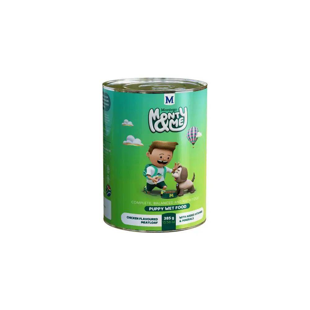 Monty & Me Dog Wet Food Puppy Chicken Meatloaf Canned - Petworld