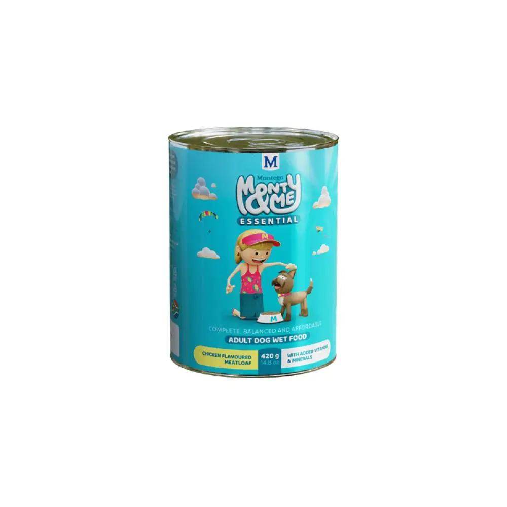 Monty & Me Essential Adult Chicken Meatloaf Canned Wet Dog Food - Petworld