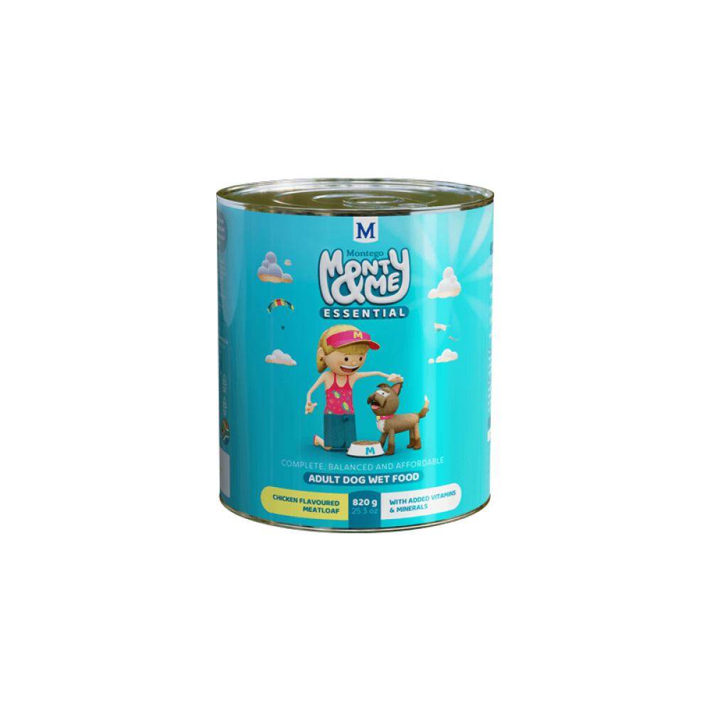 Monty & Me Essential Adult Chicken Meatloaf Canned Wet Dog Food - Petworld
