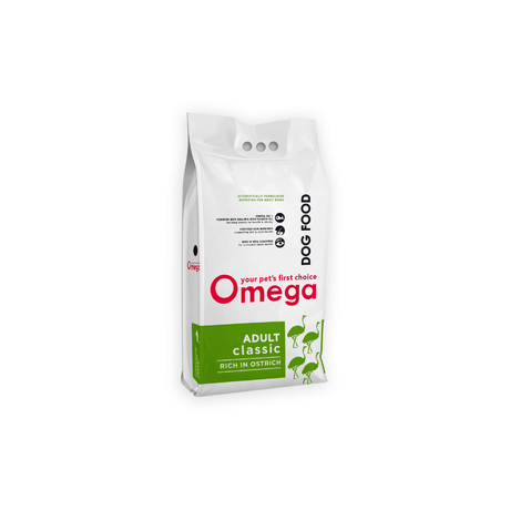 Omega Classic Adult Ostrich Dry Dog Food - Petworld