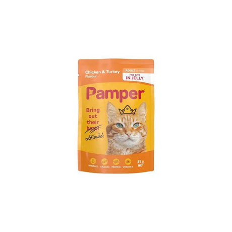Pamper Fine Cuts Chicken And Turkey Wet Cat Food 85g - Petworld