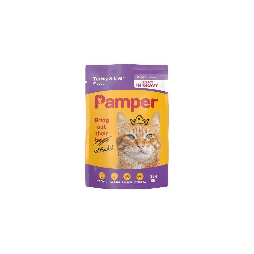 Pamper Fine Cuts Turkey And Liver Wet Cat Food 85g - Petworld