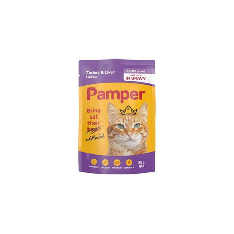 Pamper Fine Cuts Turkey And Liver Wet Cat Food 85g - Petworld