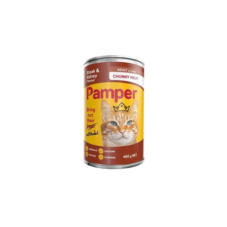Pamper Meatroll Steak And Kidney Wet Cat Food 400g - Petworld