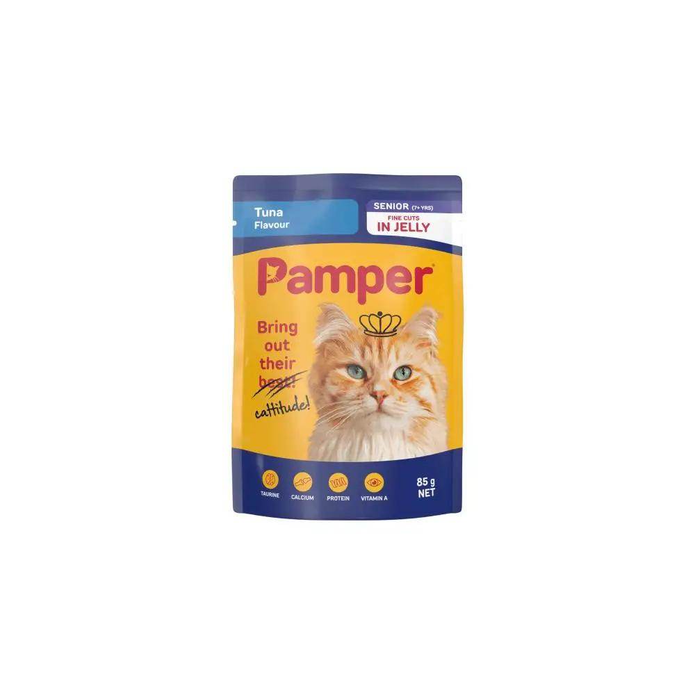 Pamper Senior Tuna In Jelly Wet Cat Food 85g - Petworld