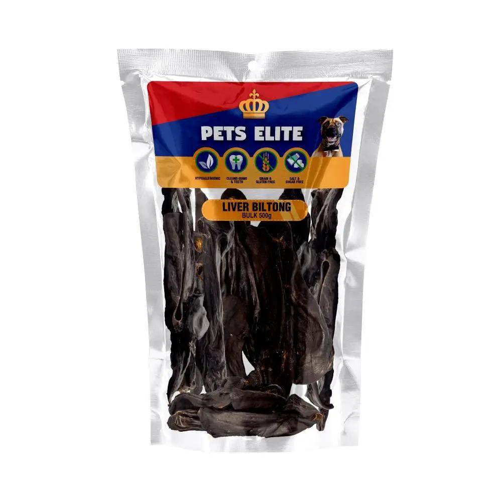 Pets Elite Liver Biltong Bulk Dog Treat Pack 500g - Petworld