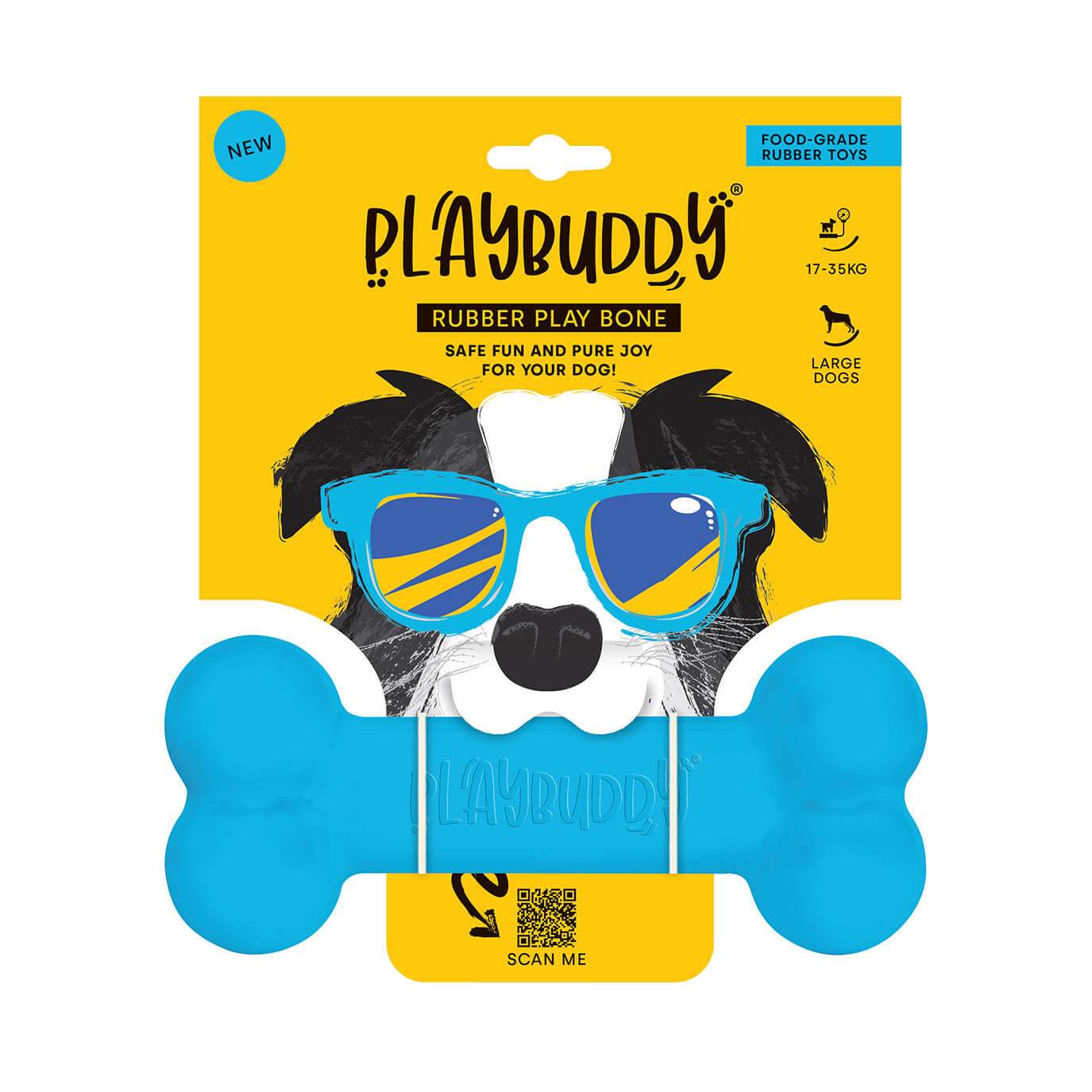 Playbuddy Bone Large Blue Dog Toy - Petworld