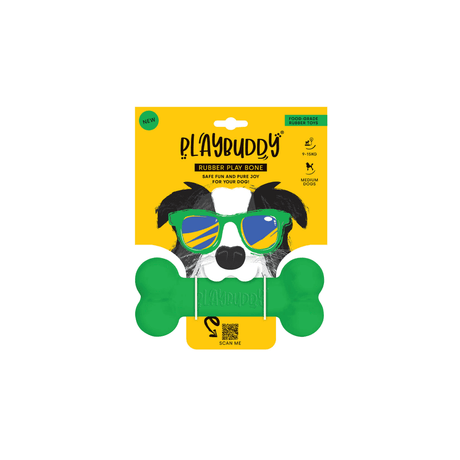Playbuddy Bone Medium Green Dog Toy - Petworld