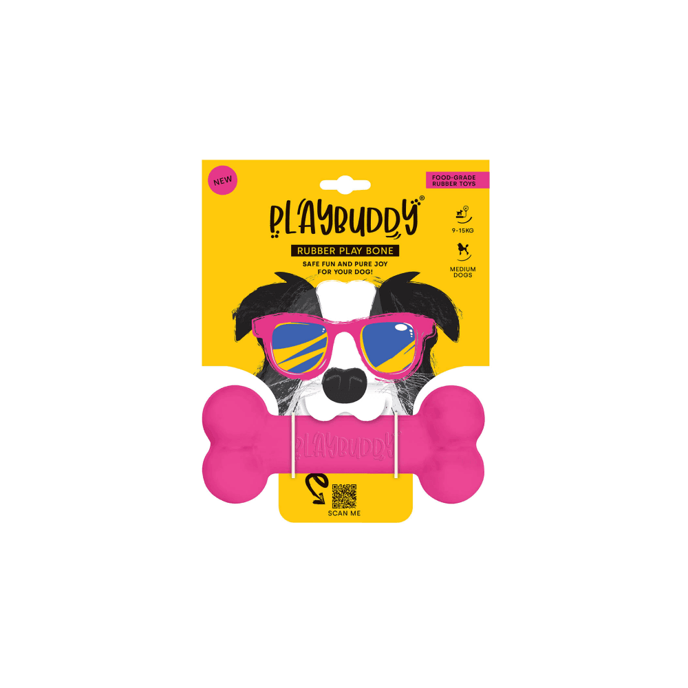 Playbuddy Bone Medium Pink Dog Toy - Petworld