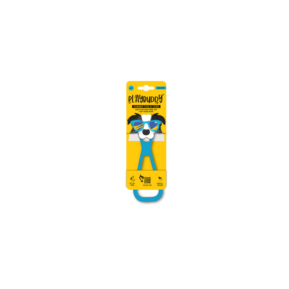 Playbuddy Tug and Toss Small Blue Dog Toy - Petworld