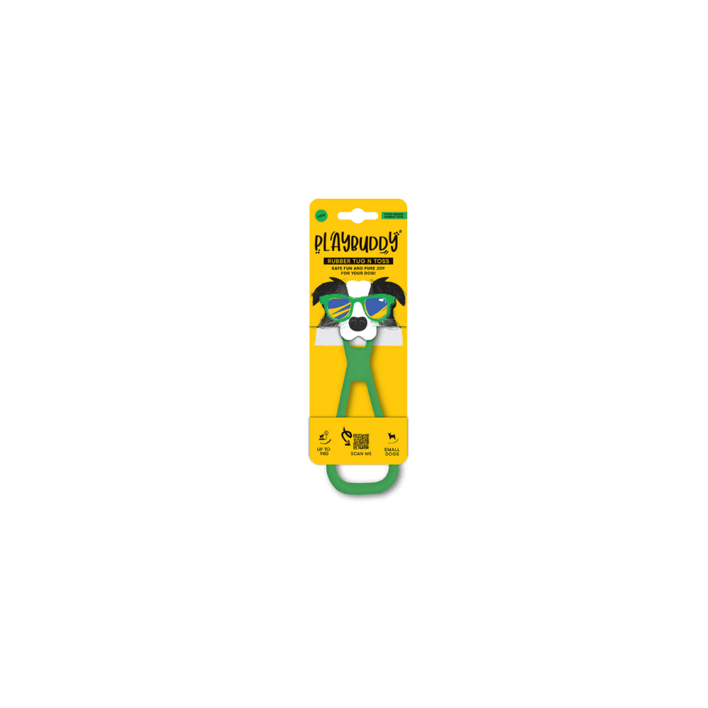 Playbuddy Tug and Toss Small Green Dog Toy - Petworld