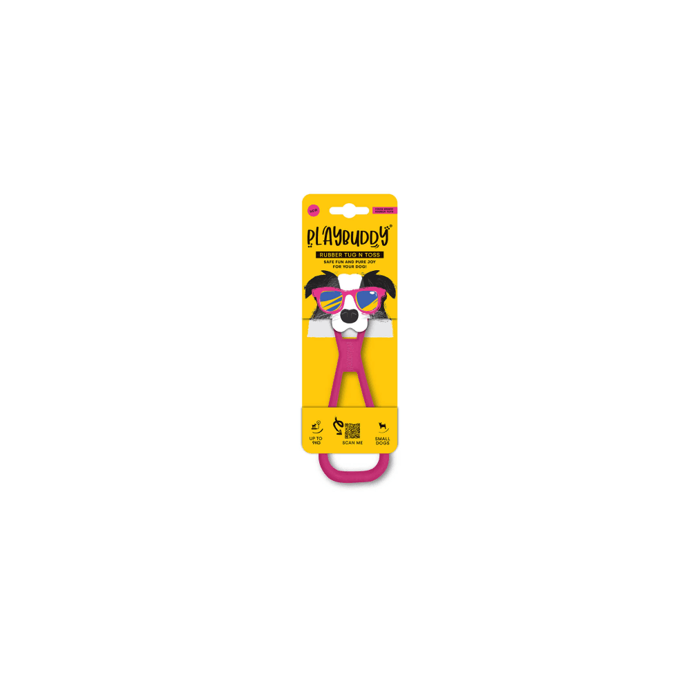 Playbuddy Tug and Toss Small Pink Dog Toy - Petworld