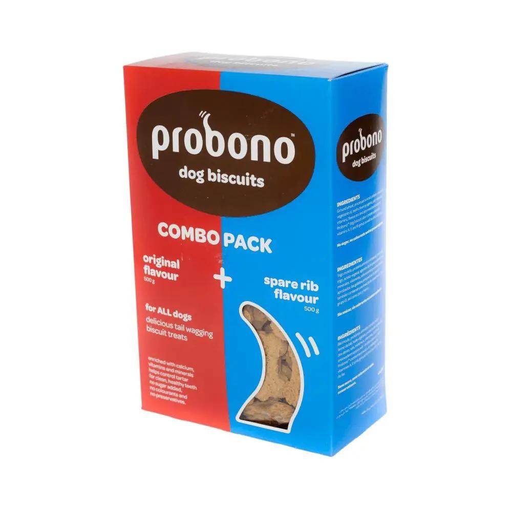 Probono Combo Orginal-Spare Rib Flavour Biscuits Dog Treats 1kg - Petworld