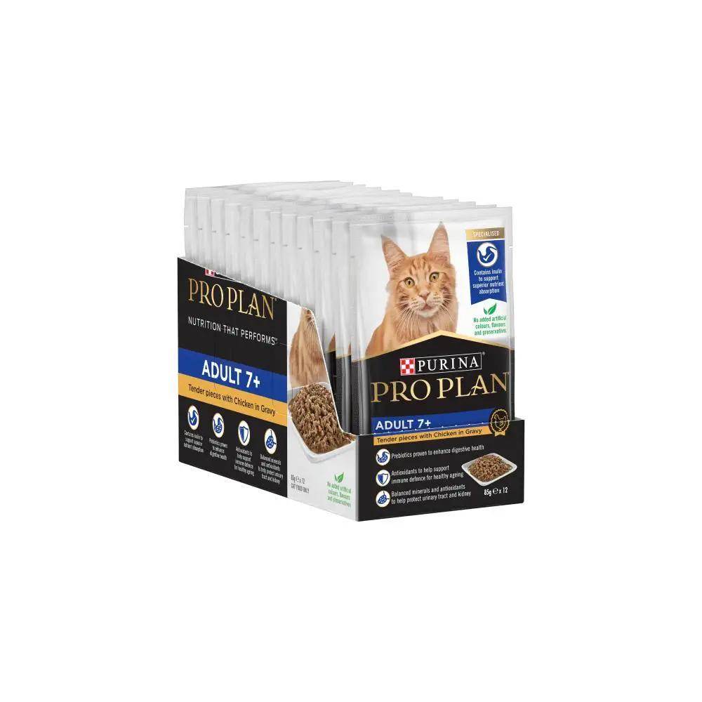 Purina Pro Plan Senior 7+ Chicken in Gravy Wet Cat Food Single Pouch - Petworld