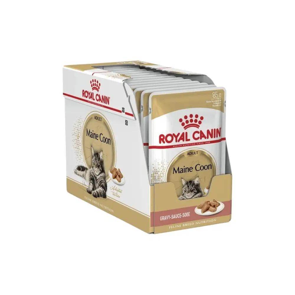 Royal Canin Feline Breed Nutrition Maine Coon Adult Wet Cat Food 85g Pack of 12 - Petworld