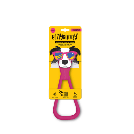 Playbuddy Tug and Toss Large Pink Dog Toy - Petworld