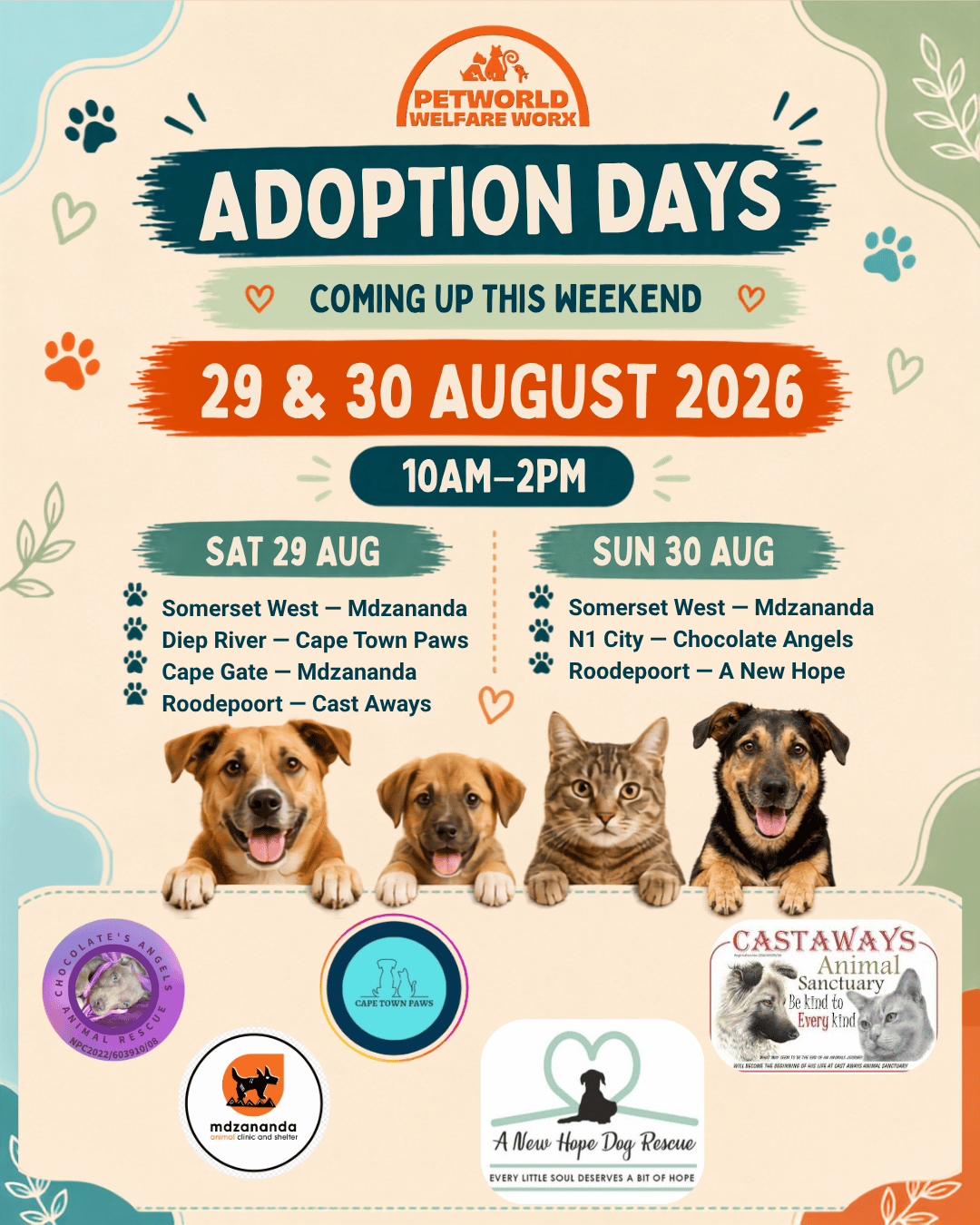 Adoption Day Programme 29 and 30 August 2026: Come and Meet Your New Best Friend