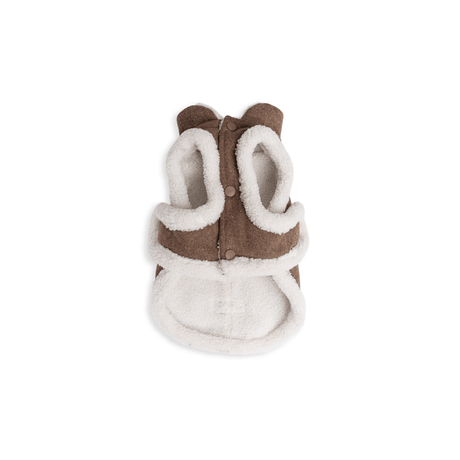 Dogs Life Wool Winter Coat with Sherpa Fleece Brown
