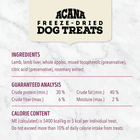 Acana Lamb and Apple Freeze Dried Dog Treats
