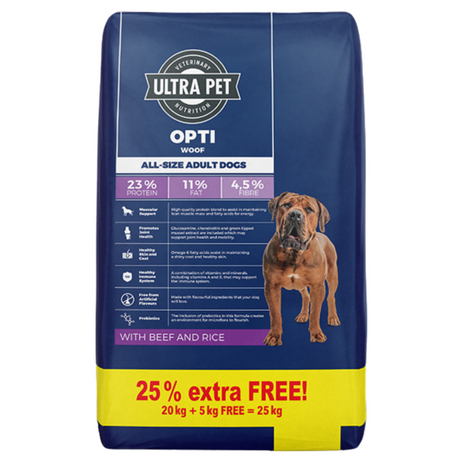 Ultra Pet Optiwoof Adult Beef & Rice Dry Dog Food
