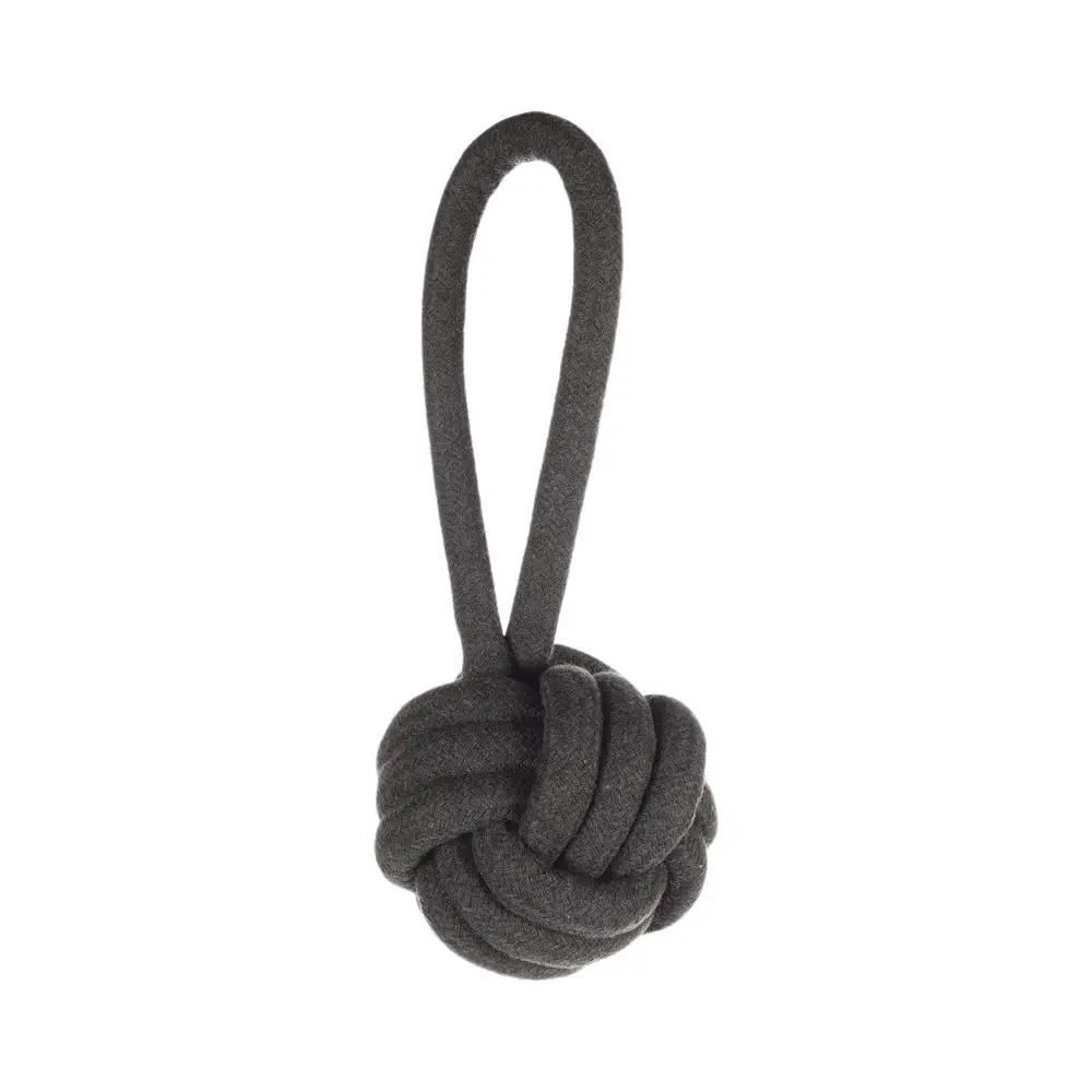 Flamingo Dog Toy Cotton Ringo Rope + Ball Grey