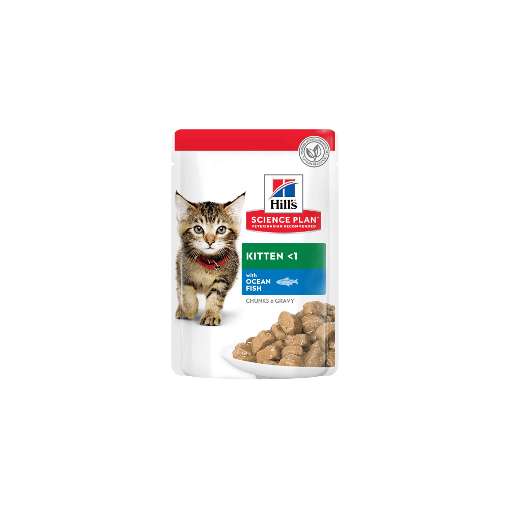 Hill's Science Plan Feline Kitten Ocean Fish Wet Cat Food (12 x 85g Pouches)