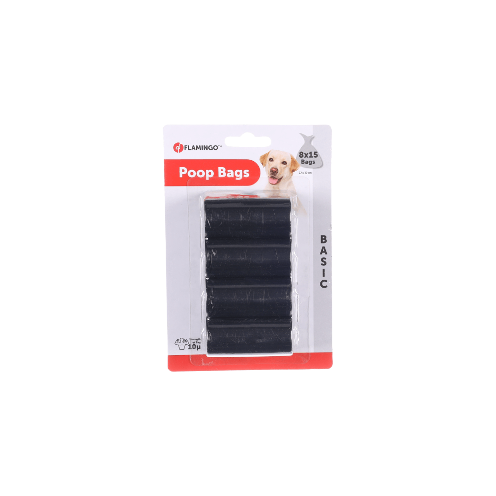 Flamingo Poop Bags Aloys Basic Black 8 X 15Pcs