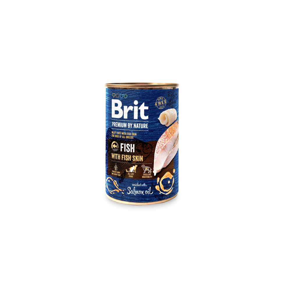 Brit Premium Dog Fish with Fish Skin Wet Dog Food 400g Tin