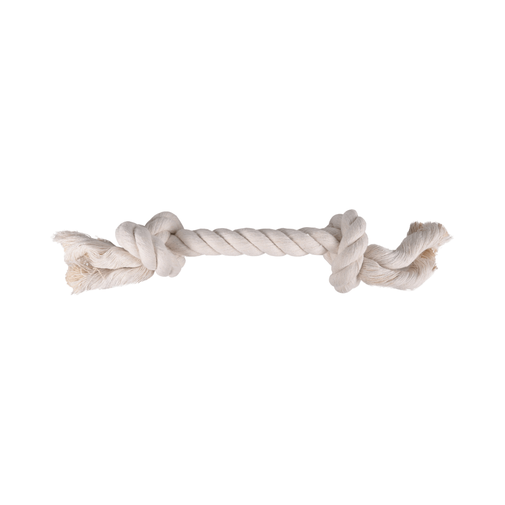 Flamingo Dog Toy Cotton Jack Playing Rope 2 Knots White