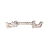 Flamingo Dog Toy Cotton Jack Playing Rope 2 Knots White