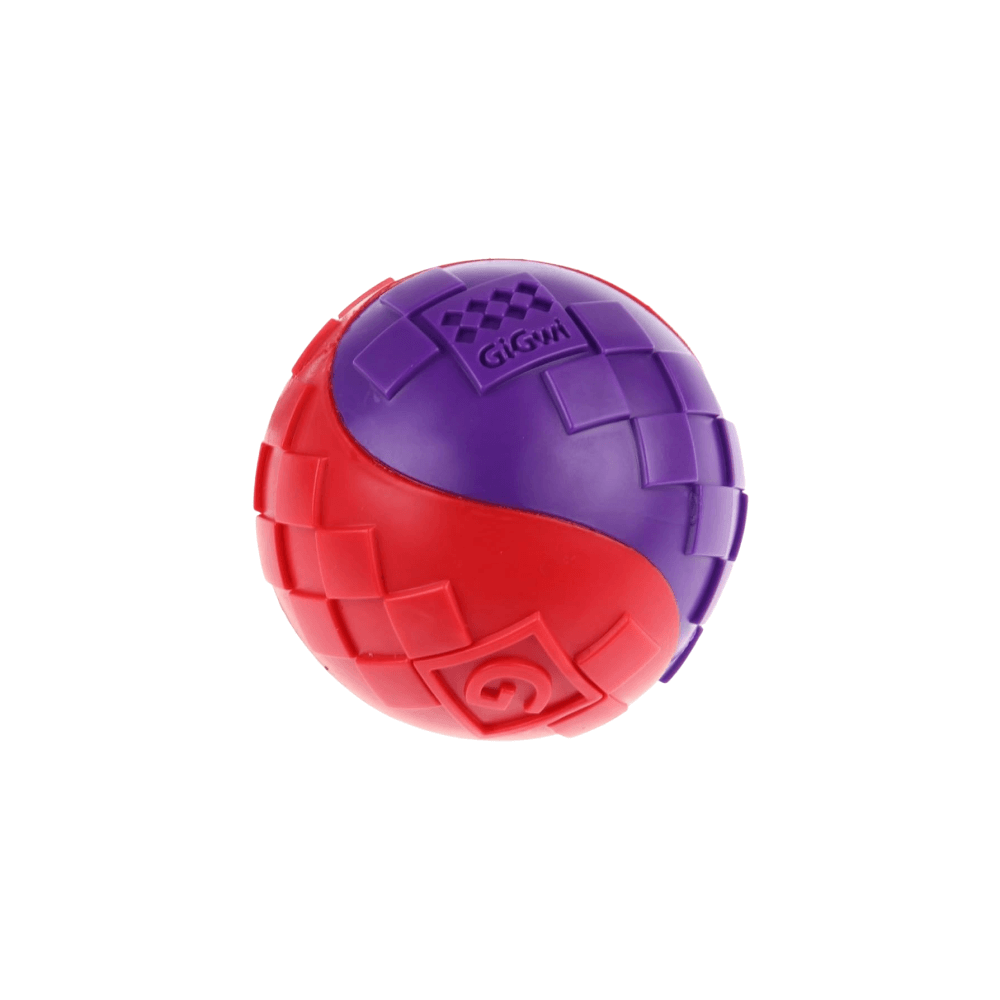 Gigwi Ball Squeaker Solid Red and Purple Small Dog Toy