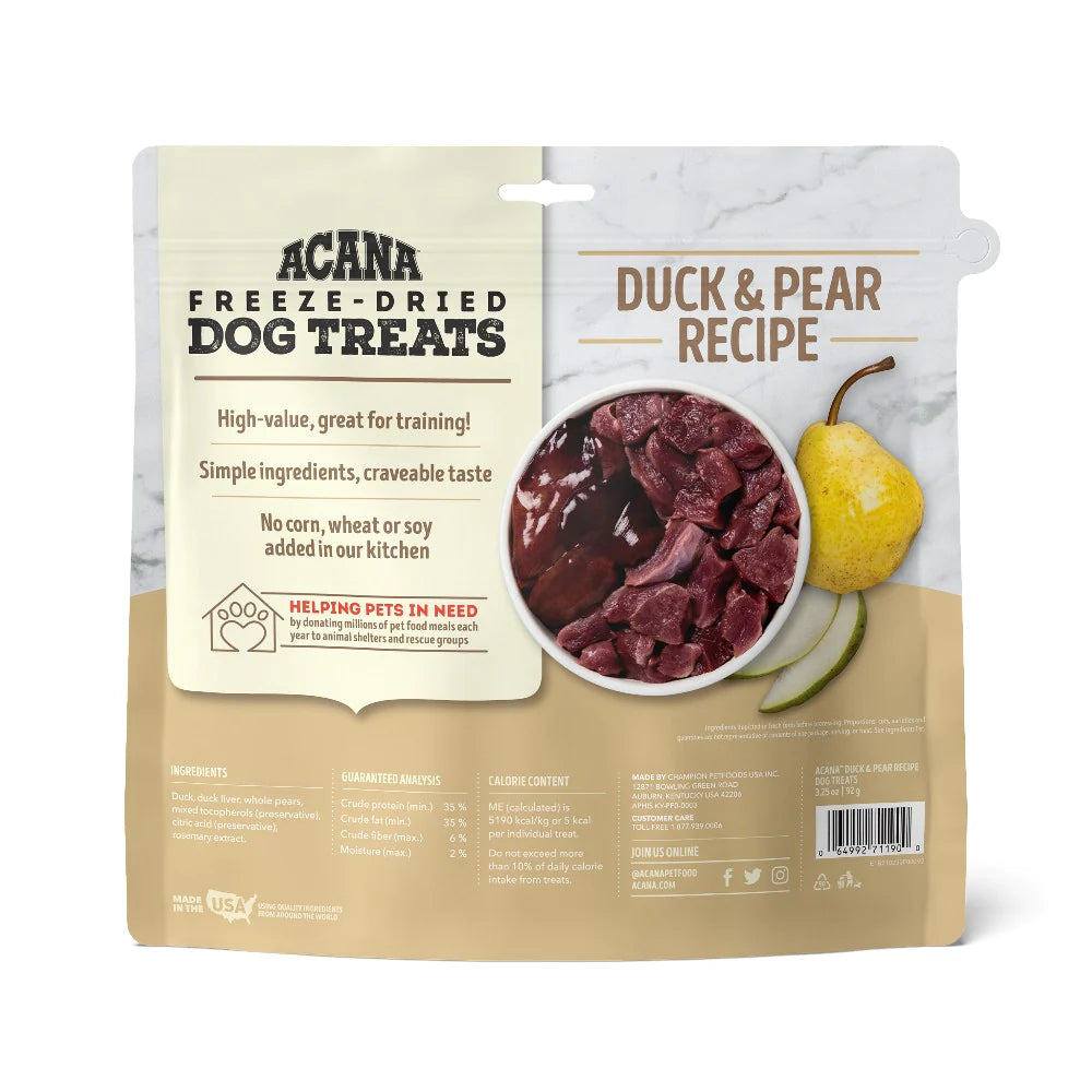 Acana Duck and Pear Freeze Dried Dog Treats
