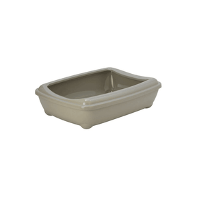 Moderna Arist-O-Tray With Rim Large Cat Litter Tray - Warm Grey - Petworld