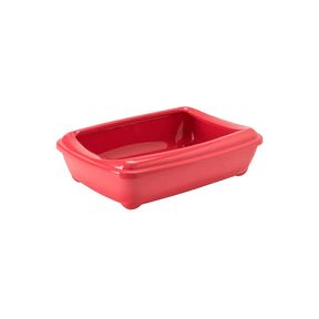 Moderna Arist-O-Tray With Rim Large Cat Litter Tray - Spicy Coral - Petworld