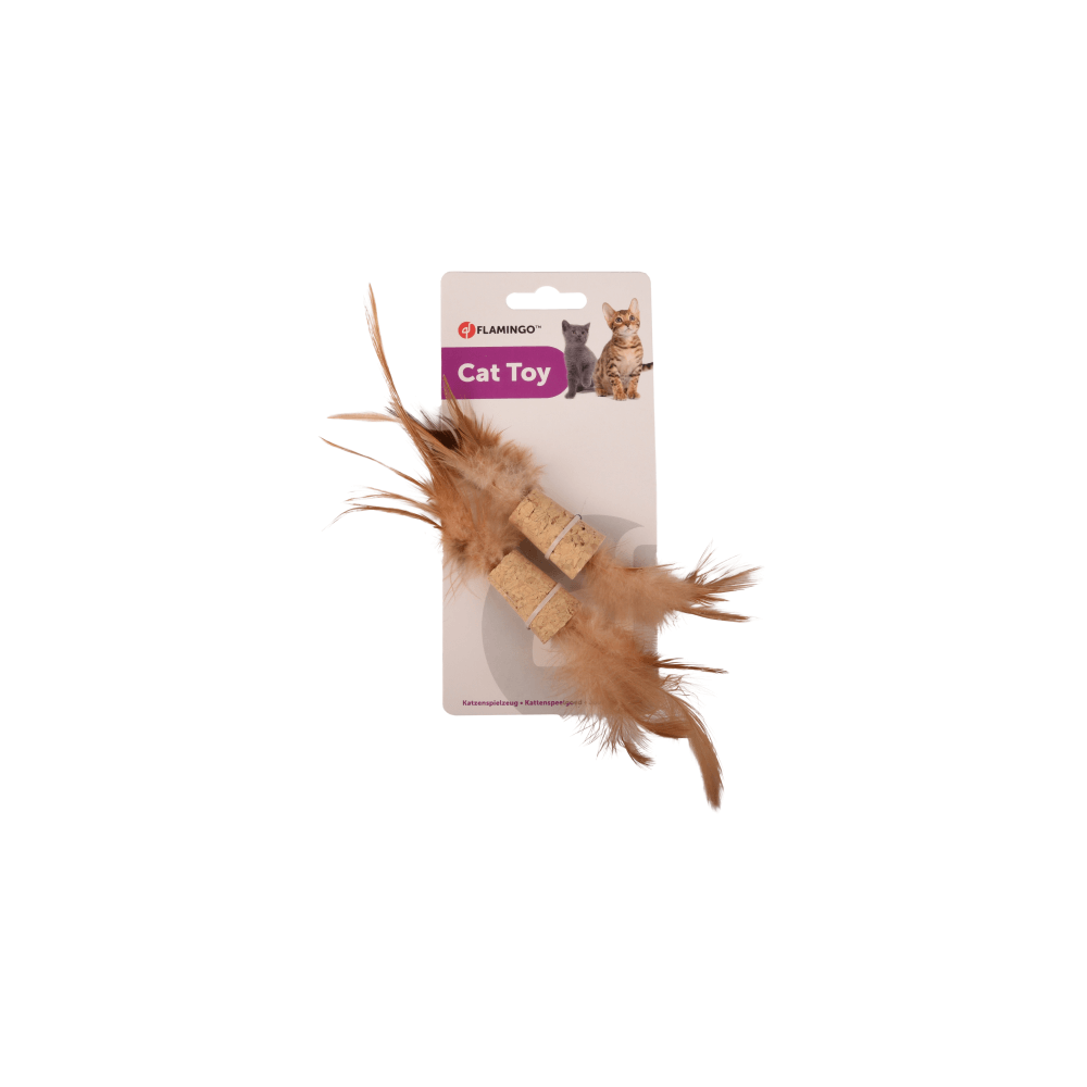 Flamingo Cat Toy Roller Buse Cork