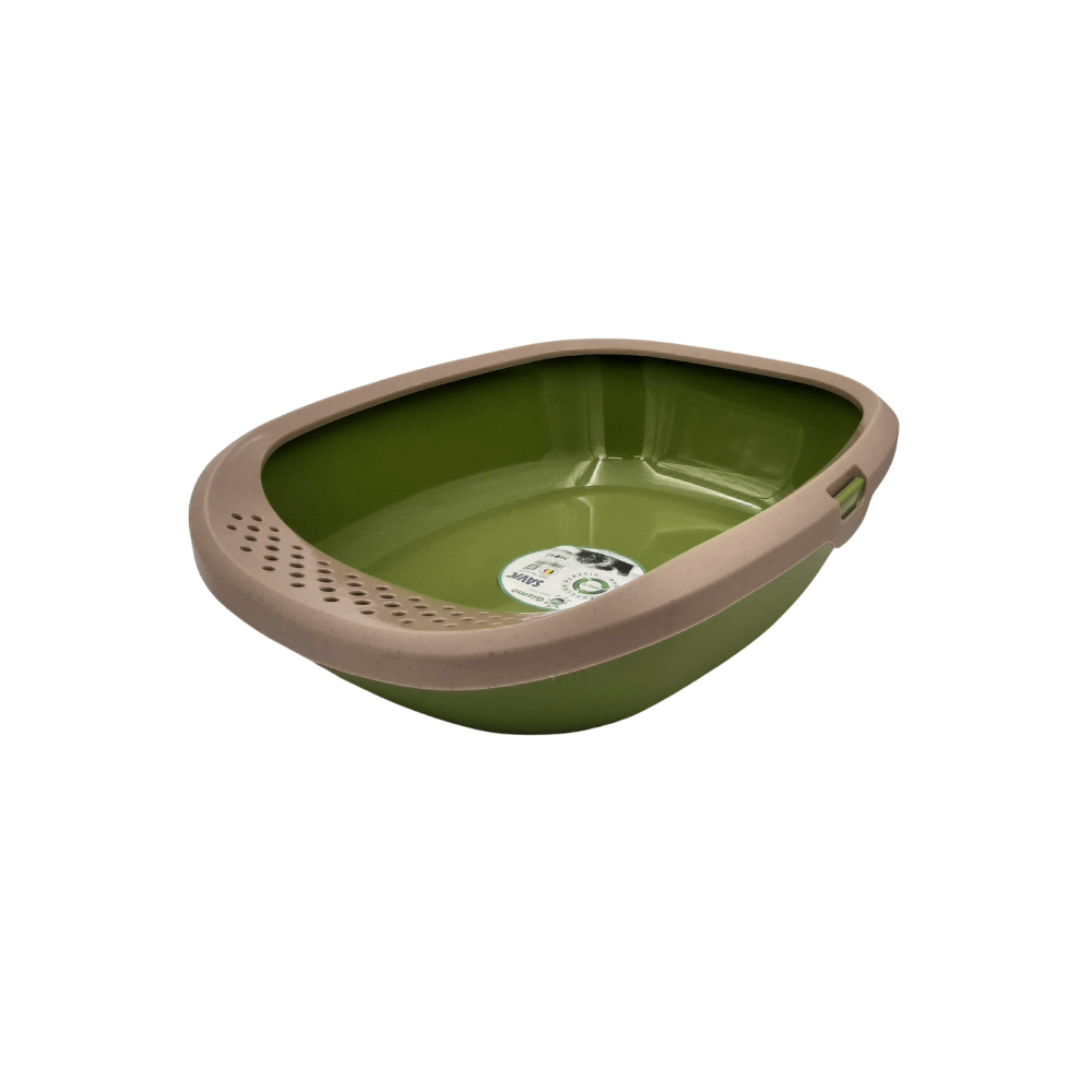 Savic Gizmo Cat Litter Tray Large Happy Planet Mocha Granite/Green