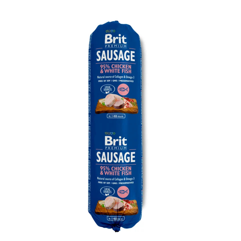 Brit Premium Dog Sausage Chicken& White Fish 800g