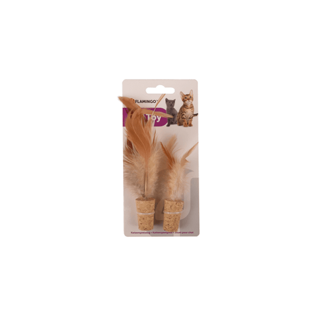 Flamingo Cat Toy Roller Buse Cork and 1Feat 17cm