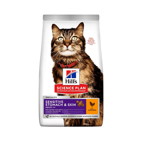 Hills Science Plan Sensitive Stomach Skin Adult Chicken Dry Cat Food 1,5kg