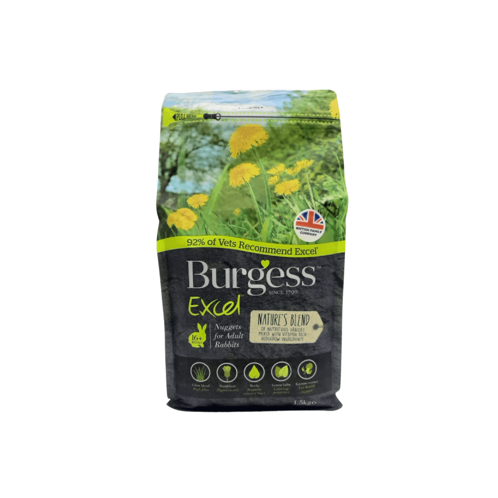 Burgess Excel Natures Blend Adult Rabbit Nuggets With Hedgerow Herbs 1.5kg